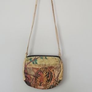 Vintage Emily Ann Handpainted Tiger Crossbody Bag